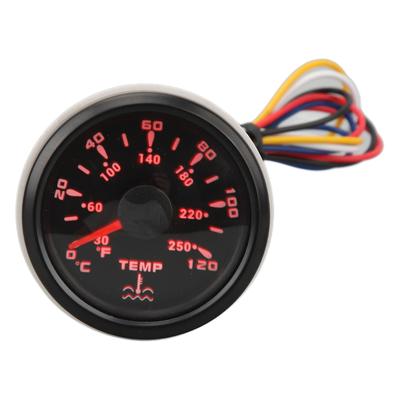 Wassertemperaturanzeige DC9‑32V Schwarzer Zifferblattring Celsius Fahrenheit 52MM Wassertemperaturanzeige Mit Hintergrundbeleuchtung für Boote