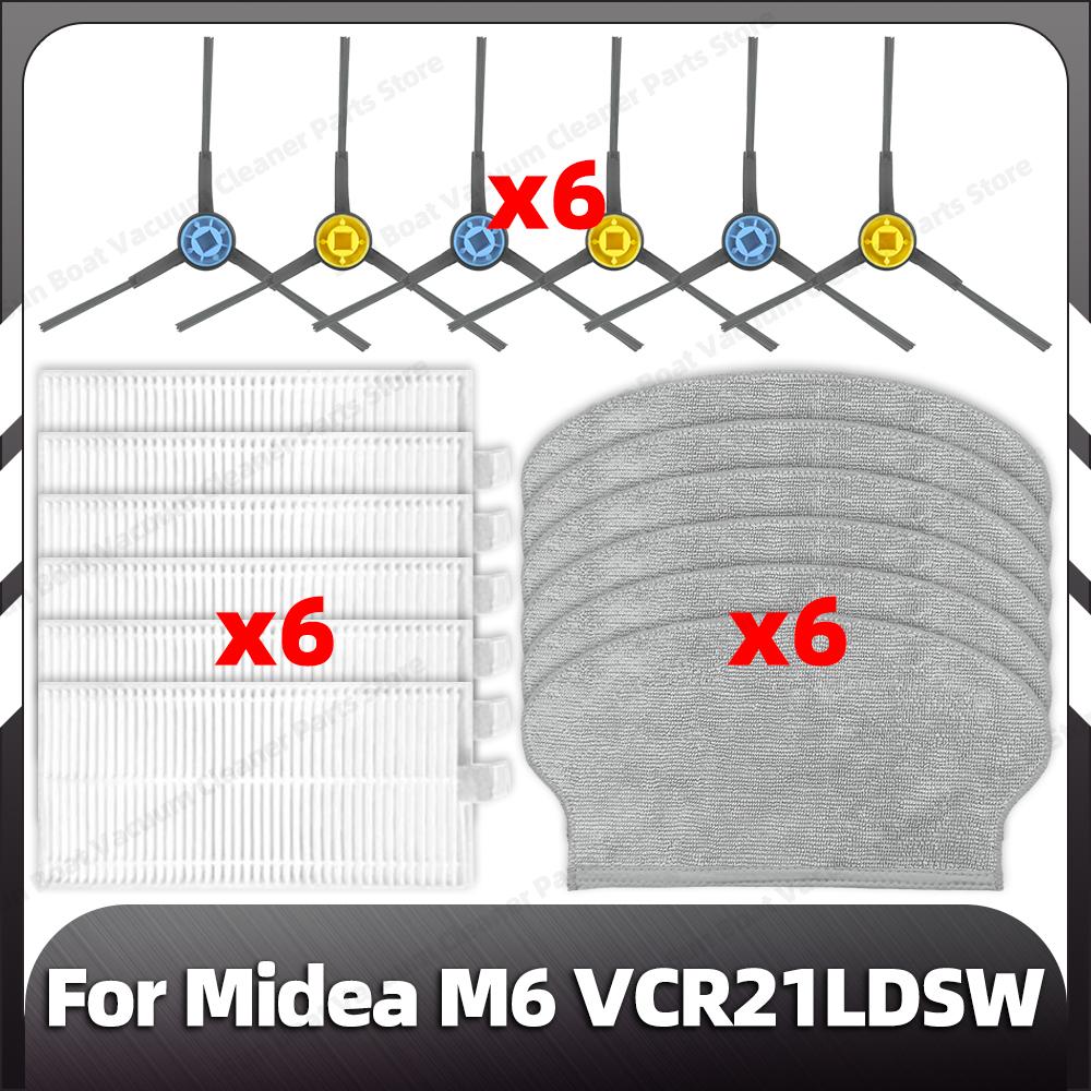 Compatible for Midea M6 VCR21LDSW  Robot Replacement Side Brush HEPA Filter Mop Pads Spare Parts Accessories