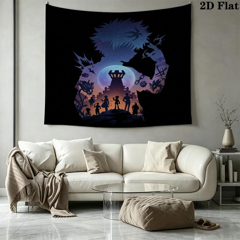 Hunter X Hunter Wall Tapestry Aesthetic Wall Hanging Printed Fabric Blanket Decorative Tapestries For Bedroom Living Room Home Decor