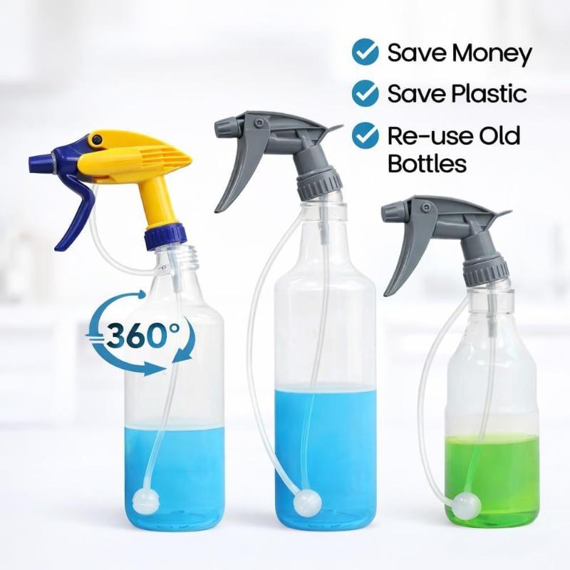 1/2/3Pcs Universal Spray Bottle Adapter 360 Degree Weighted Adapter Sprayer Bottle Top Head Gardening Window Cleaning Supplies