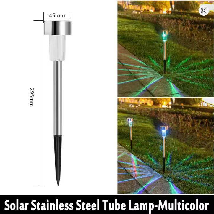 1pcs Solar Powered Pathway Lights Stainless Steel Ground Stake Lights Outdoor Landscape Lighting for Patio Solar Outdoor Lights