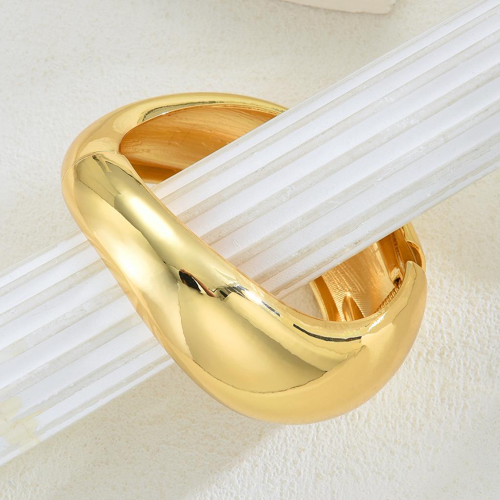 17KM Geometric Alloy Open Bangle Fashion Jewelry Women Elegant Shiny Daily Party Accessory Decorative Gift For Her Trendy Use
