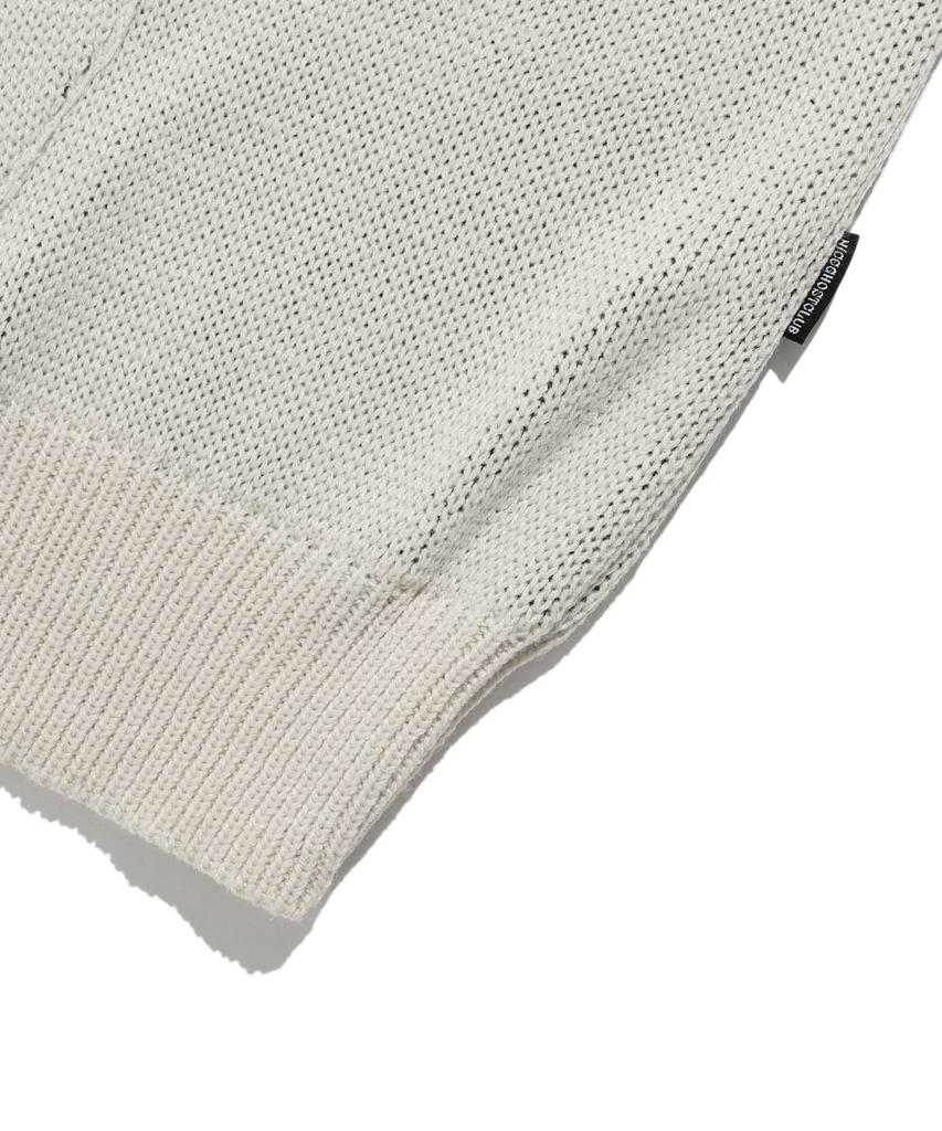 NICEGHOSTCLUB 3Stars Logo Knit Hoodie_Ivory(Ng2Dfuk610A)