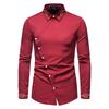 Men S Slim Fit Long Sleeve Asymmetric Embroidered Shirt European Size Spring Autumn