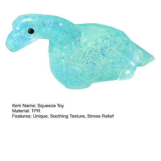 Dinosaur Shape Squeeze Toy Glitter Soft Pinch Toy for Stress Relief