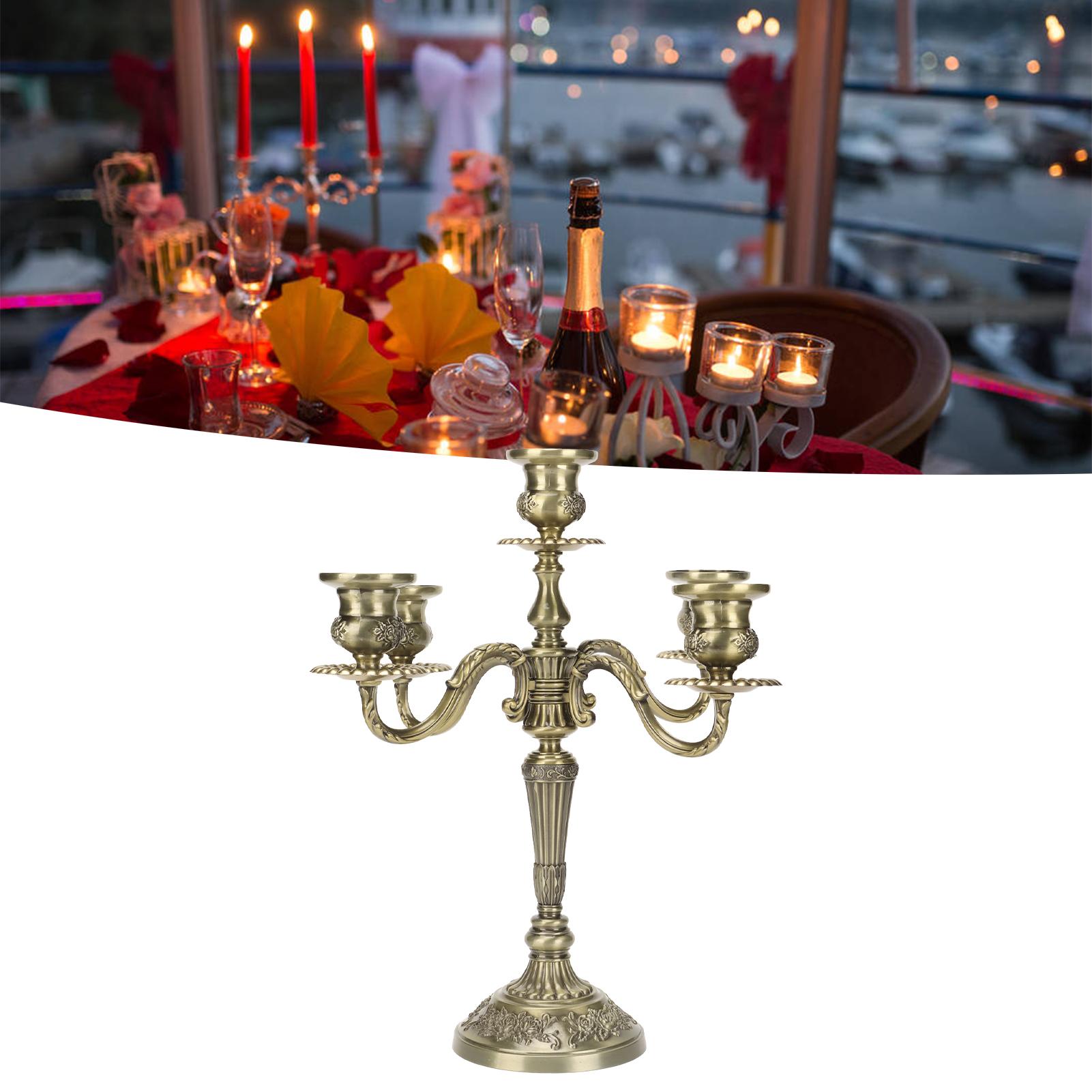 5 Arms Candelabra 5 Arms Candelabra Scratch Resistant Rustproof Vintage Tall Candelabra for Weddings Parties Vintage Candelabra
