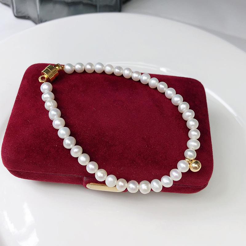 Stylish Zhong Chuxi Series: Necklace & Bracelet Set with Natural 4-5mm Near Round Pearls.