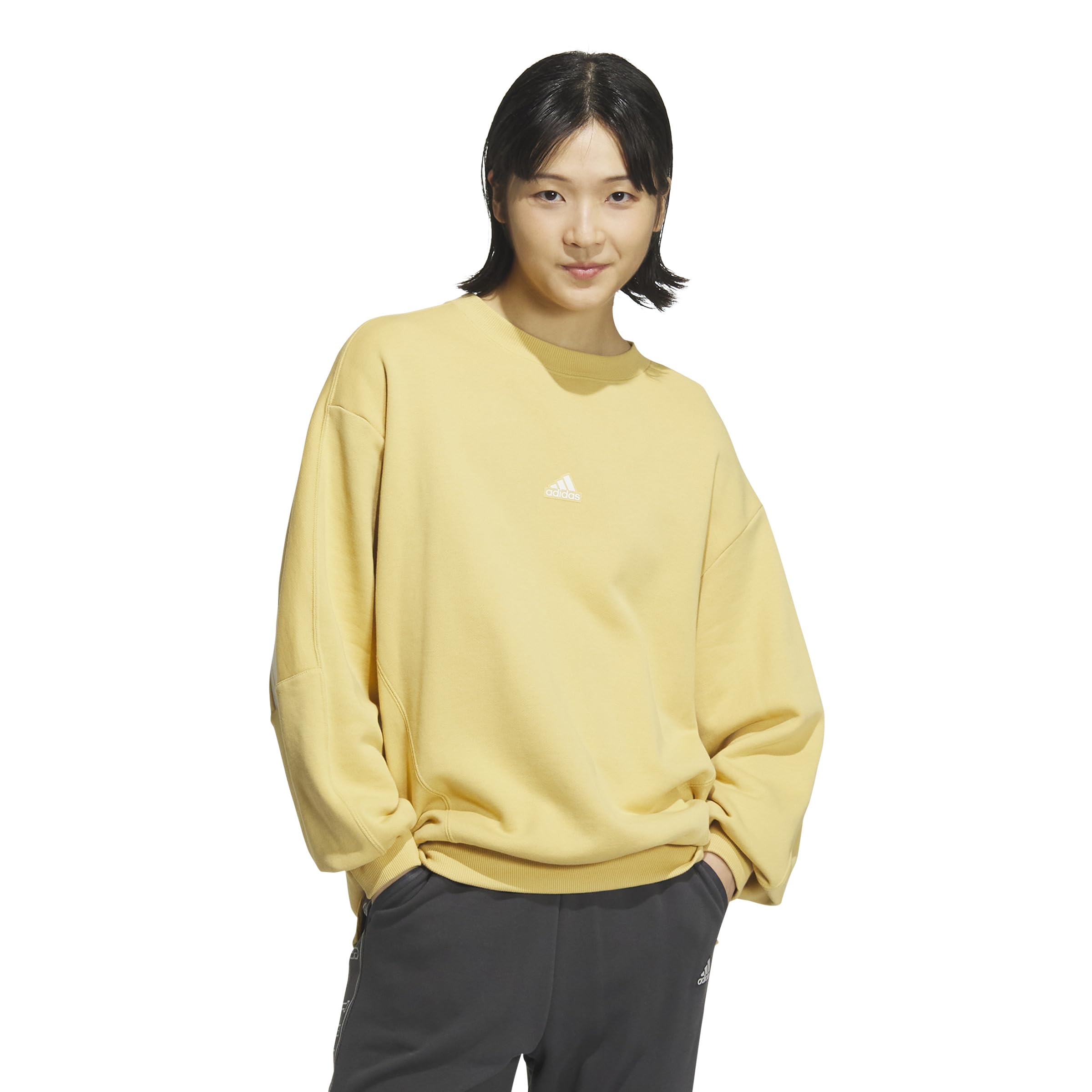 

Adidas KTX50 Warding Loose Fit French Terry Crew Neck Size M Women s Sweatshirt, (JG8173)