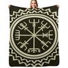 Wikinger Vegvisir Schutzsymbol Überwurf Gemütlicher Überwurf Geburtstagsgeschenk für Ihn Sie