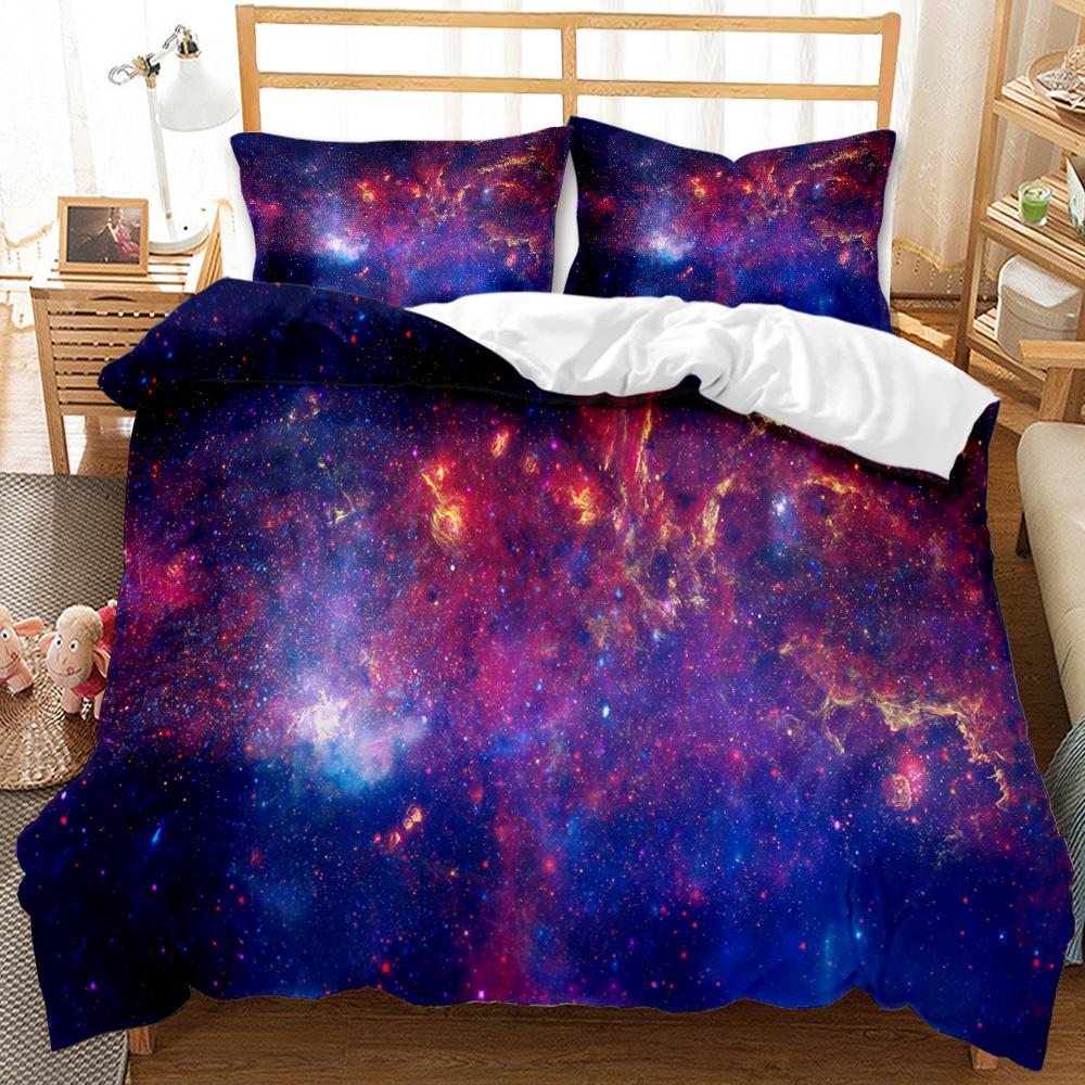 Star Space Duvet Cover Dusty Gas Cloud Nebula And Star Clusters In The Outer Space Bedding Set Double Queen King Size