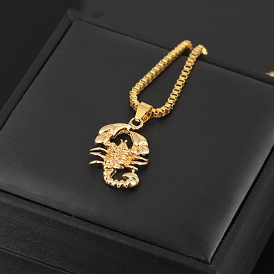 Fashion Men Golden Scorpion Pendant Hip-hop Chain Necklace Party Club Gift