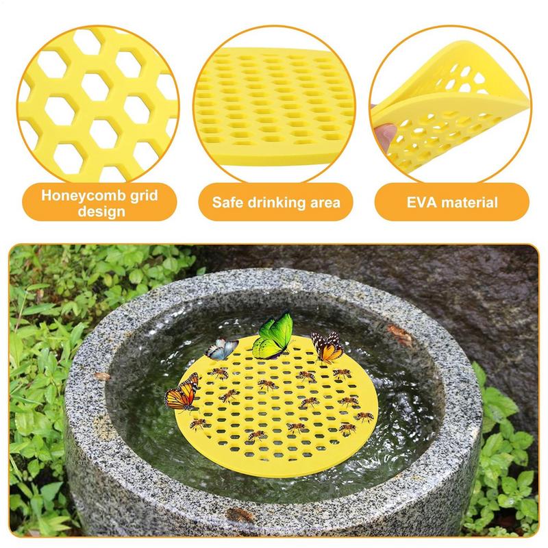Floating Bee Island Honeycomb Bee Waterer Floating Station Bee Insect Drinking Tray For Outdoor Garden Thirsty