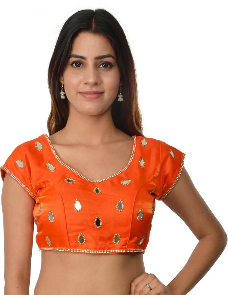 Women's Silk Blend Ethnic Blouse Indian Pakistani Wedding Party Wear Choli Dress