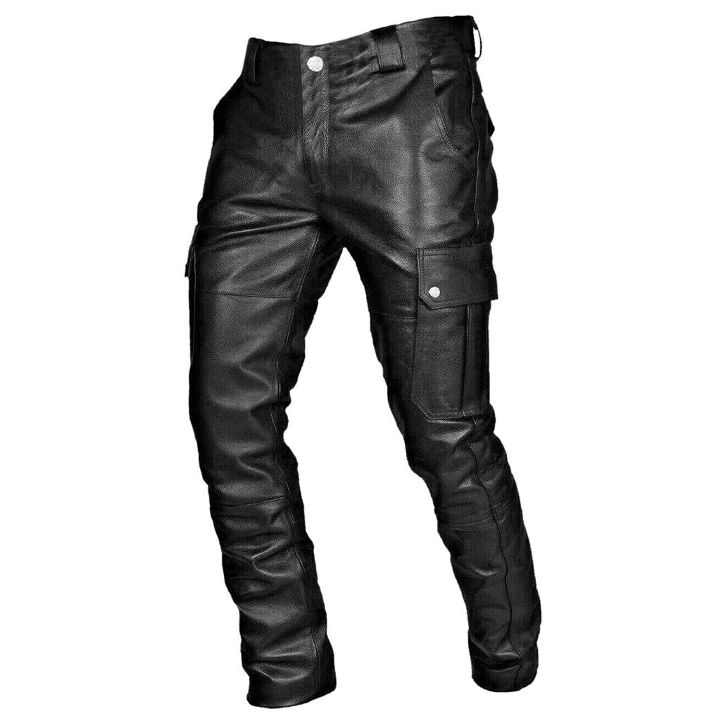 Herren Winter Punk Retro Goth Slim Lässig Lange Hosen