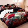 3pcs Bedding Se Rose Flower 3D Printed Duvet Cover Set 3D Digital Printed Bedroom Soft and Comfortable Breathable Bedding Set