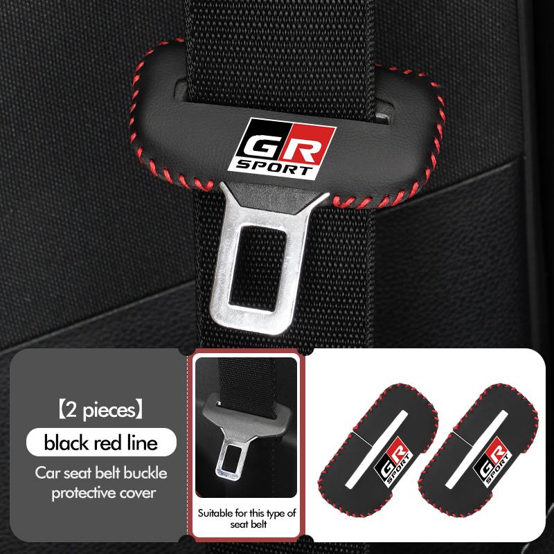 Araba Emniyet Kemeri Tokası Kılıfı Deri Koruyucu Çarpışma Önleyici Kılıf Toyota GR Sport Corolla Yaris Aygo Prius RAV4 Crown CHR İçin