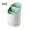 Chopstick Holder for Kitchen Countertop Multi-compartment Draining Holder, Plastic Utensil Organizer with Drain Tray, Compact Large Capacity Container