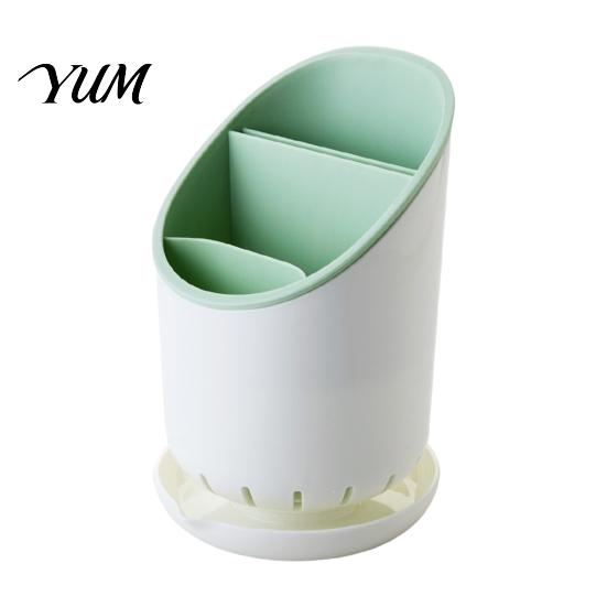 Chopstick Holder for Kitchen Countertop Multi-compartment Draining Holder, Plastic Utensil Organizer with Drain Tray, Compact Large Capacity Container