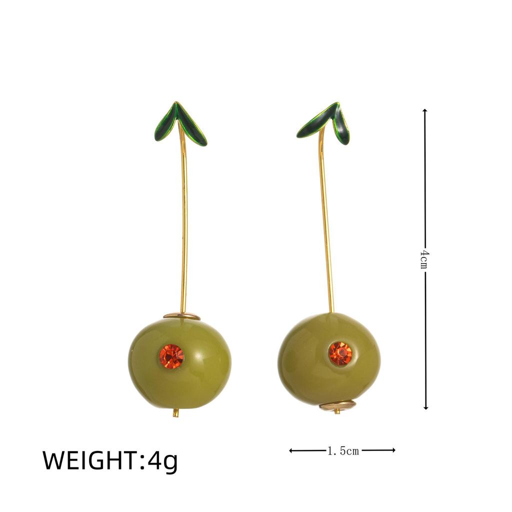 18K Gold-Plated Fruit & Vegetable Earrings: European & American INS-Inspired Fresh Design