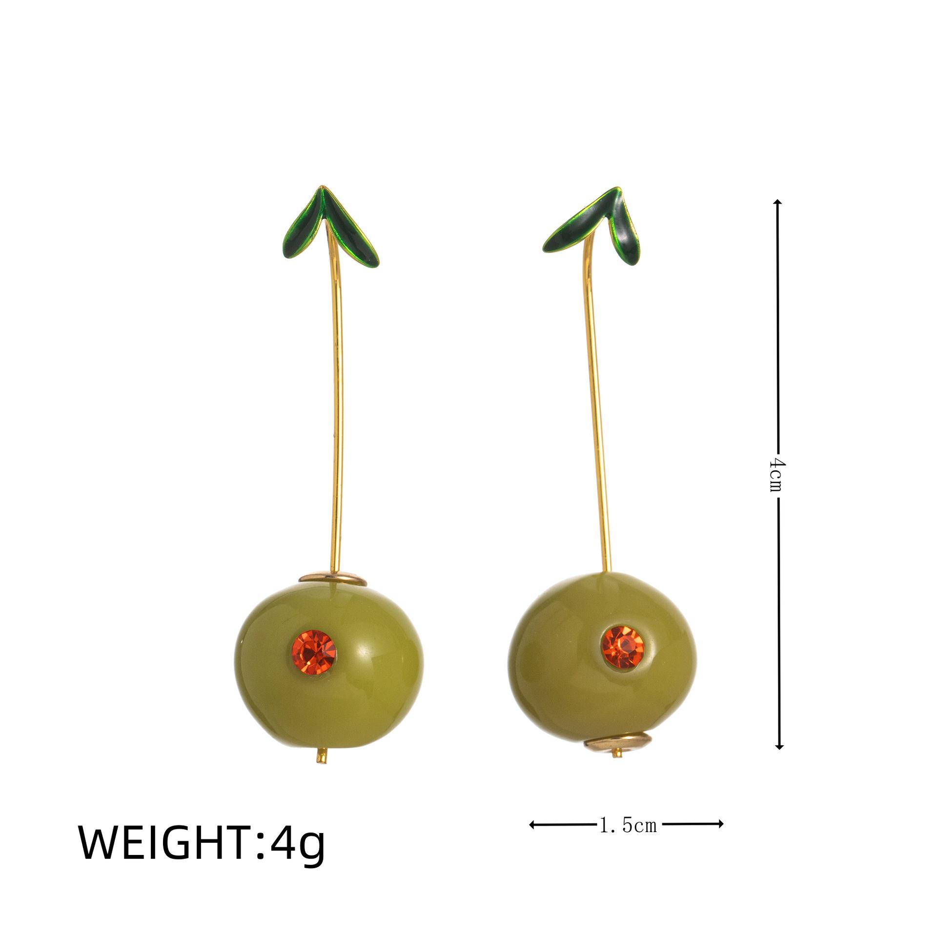 18K Gold-Plated Fruit & Vegetable Earrings: European & American INS-Inspired Fresh Design