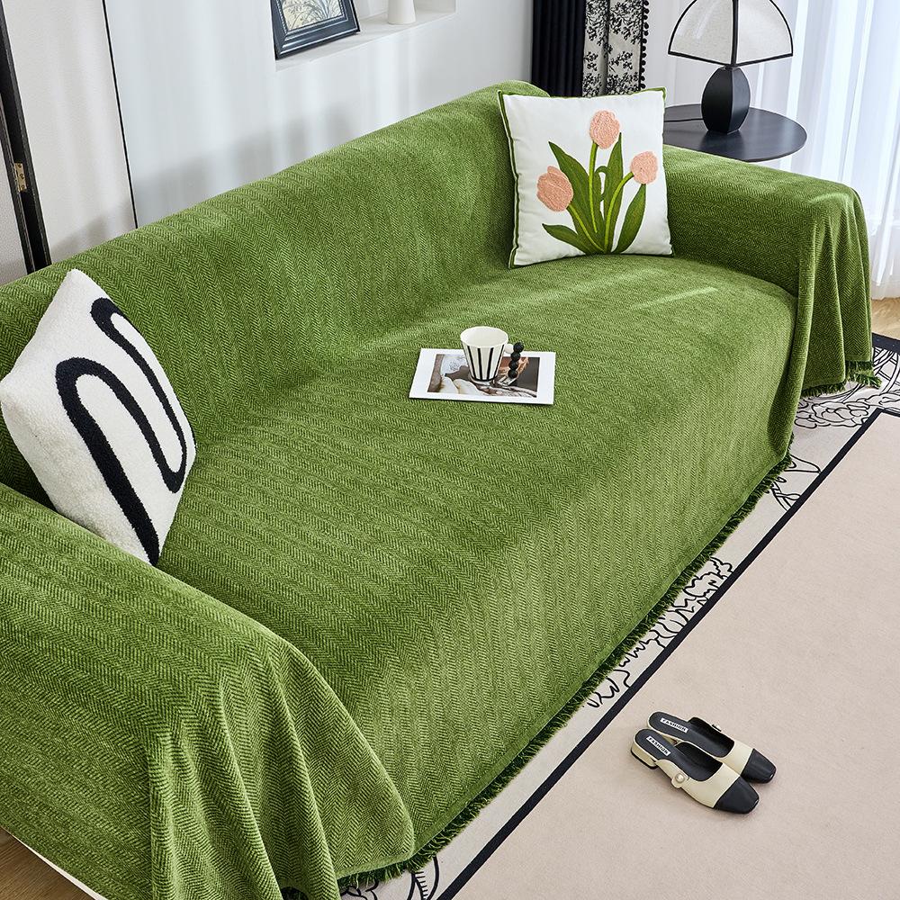 

Luxury Herringbone Chenille Sofa Protector Full Coverage Cushion All Season Durable Cover 90x180
