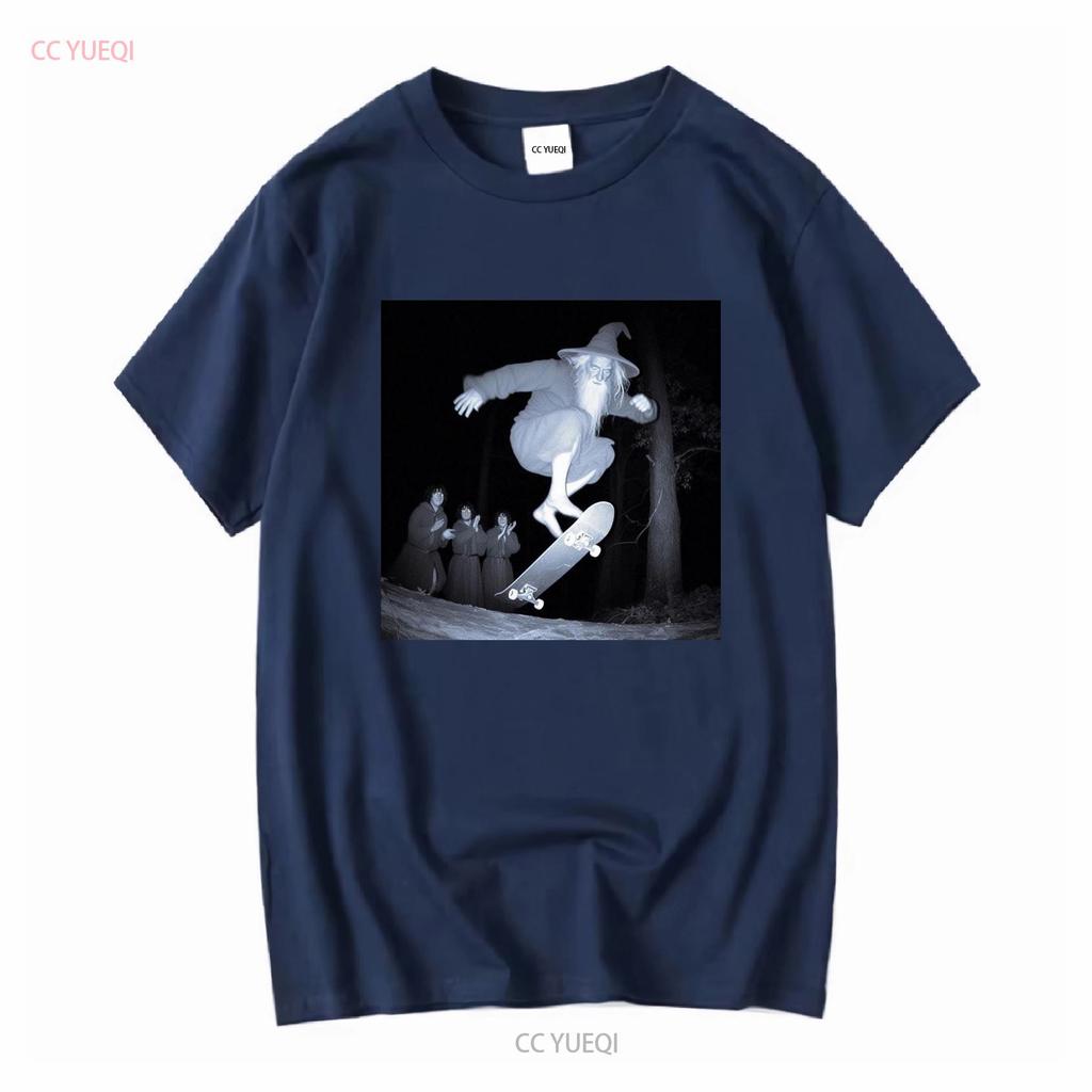 Skate Wizard T Shirt Long Or Short Sleeves Vintage Washed Soft Casual Stylish Graphic Streetwear Top For Everyday Wear