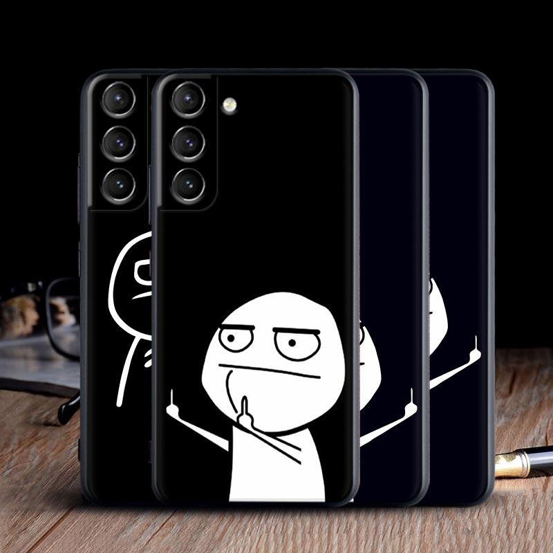 Funny Man Middle Finger Silicone Case For Samsung Galaxy S23 Ultra S24 5G S21 S20 FE Cover For Galaxy S22 S23 S24 S10 Plus Cases