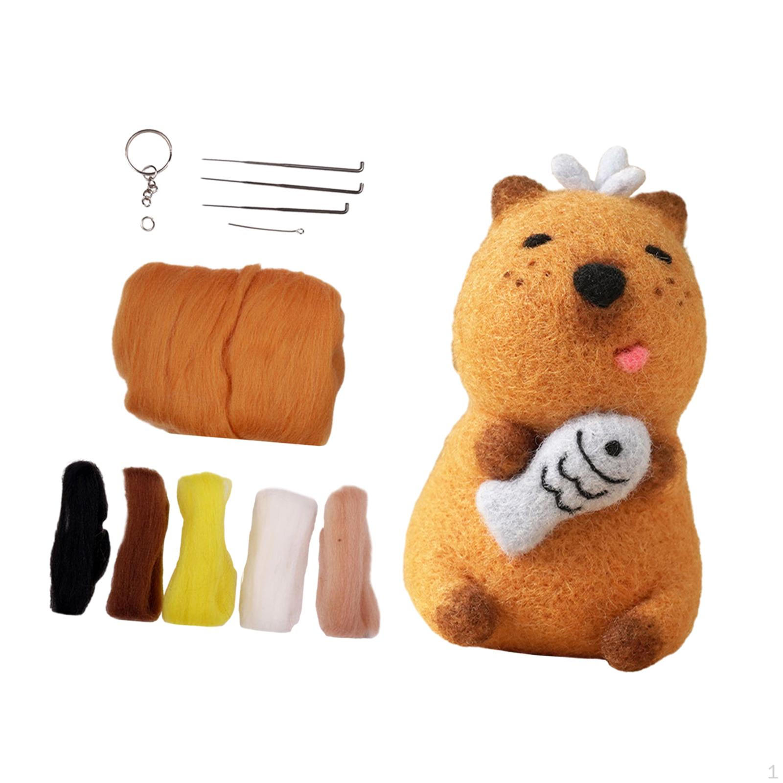 

Кукла капибара, сделай сам, шерстяной фетр, материал, игла для валяния, ремесленный проект для подростков