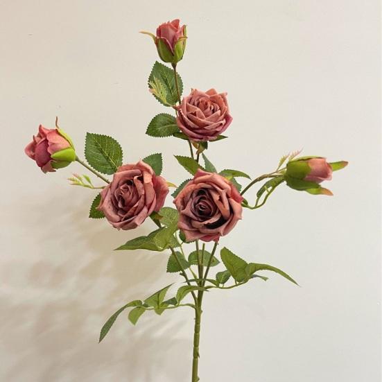 Artificial Roses Flowers for Flower Arrangement Realistic Fake Rose Branches with 4 Head Blooms And 2 Bud for Party Wedding Centerpiece Home Table