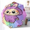 1pc Sturdy 8-Bone Auto Umbrella, LABUBU Umbrella, Digital Printed, Foldable Umbrella for On-the-Go Outdoor Use
