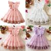 Girl Summer Princess Dress With Butterfly Mesh Fabric For Toddler Birthday Party