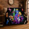 3D R-Rainbows Friends Cartoon Game Flannel Blanket Soft Warm Throw Blanket for Bedroom Living Room Bed Travel Camping Picnic