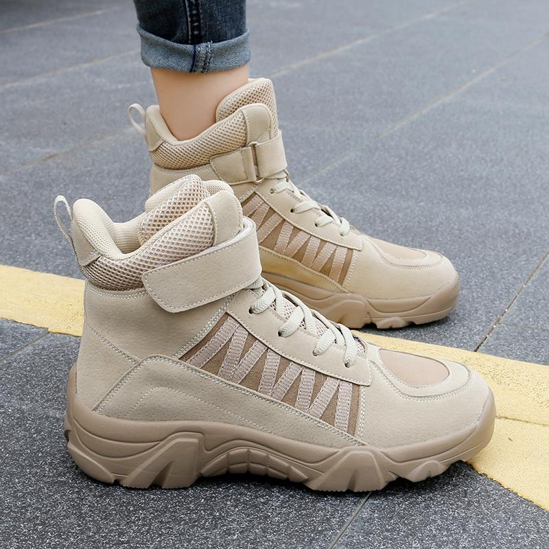 Large size high-top Martin boots winter new thickened two cotton shoes Velcro snow boots 35 хаки