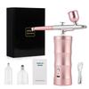 Top 0.3mm Pink Mini Air Compressor Kit Air-Brush Paint Spray Gun Airbrush For Nail Art Tattoo Craft Cake Nano Fog Mist Sprayer