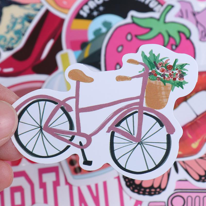 50 ცალი მულტფილმი ვარდისფერი გოგონების სტიკერები წვრილმანი ჩემოდანი ლეპტოპ გიტარა ველოსიპედის მანქანის ტრიალებს