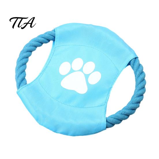 Daily Exercise Pet Toy Fabric Dog Flying Disc, Cotton Rope Interactive Tug of War Tough Fetch for Small Medium And Large Breeds, Outdoor Training Play