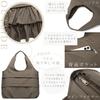 Pleated frill tote bag with italy [Guccio Italy] 2-tiered ruffles, removable, 2-way, lightweight, women's fashion, 12-1133 (CHOCOLATE)