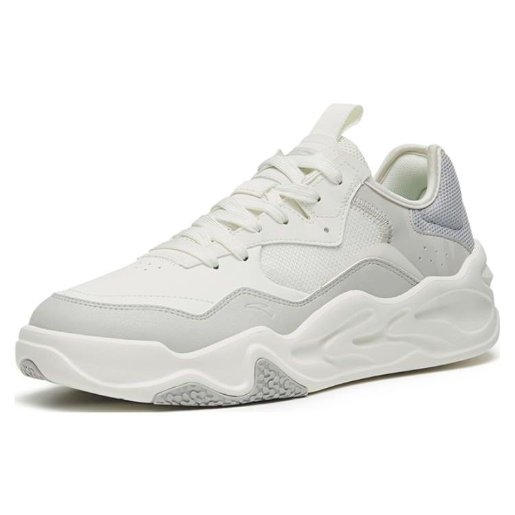 Anta Non-Slip Shock Absorbing Wear-Resistant Low-Top Skate Shoes Men Sneakers White Gray 112248085-1