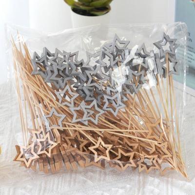 ZISIZ Hollow Star Bamboo Fruit Skewers