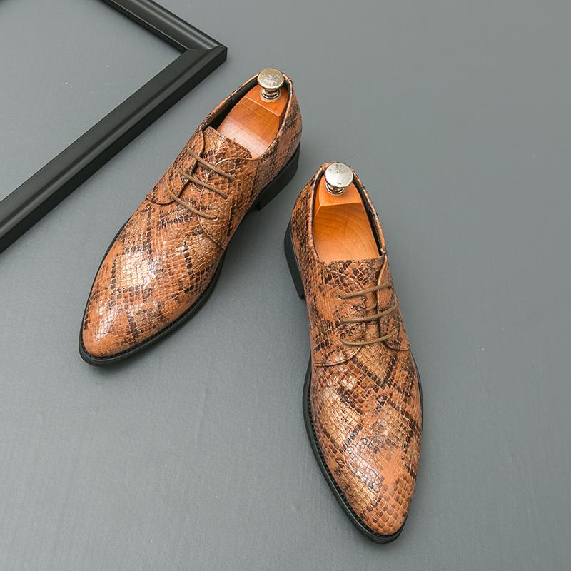 New Trend Leather Oxford Shoes for Men Business Casual Office Work Shoes Classic Pointy Men's Formal Dress Footwear Derby Shoes