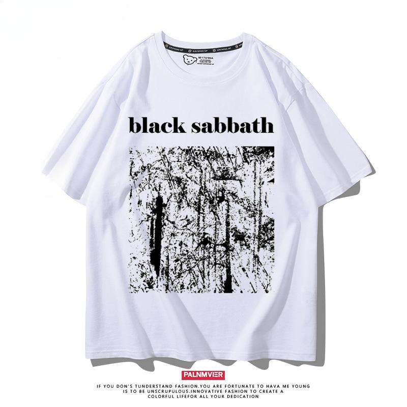 Heavy Metal Rock Band Black Sabbath, Black Sabbath Punk Style Printed Short Sleeved Loose Fitting T-shirt Trend