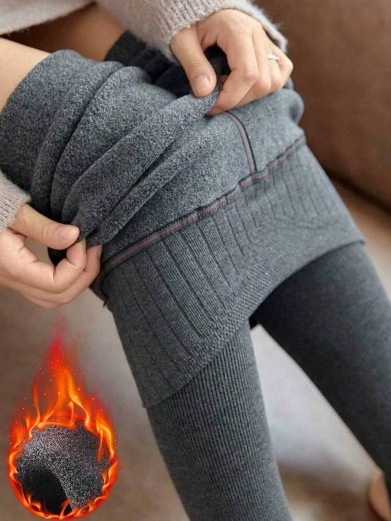 

1Pc 200G Women S Warm Grey Long Tights, Cold Resistant Tights For Business And Work, With Thick Fleece Pantyhose One Size