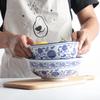 Blue and White Ceramic Noodle Bowl