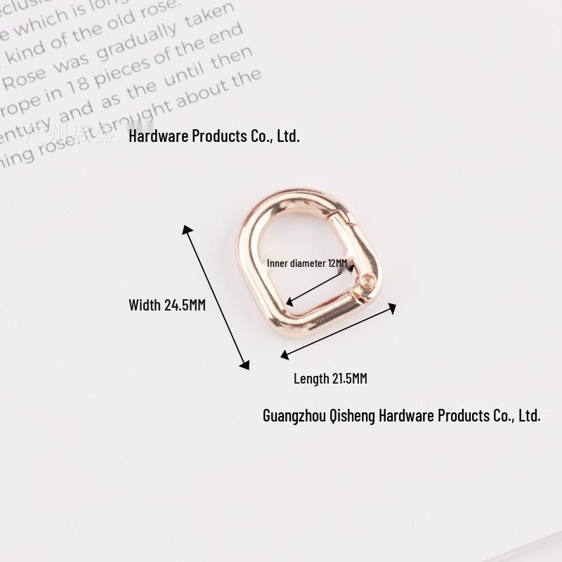 In-Stock: High-Grade D-Shaped Spring Ring Buckle for DIY Bag Handles & Straps