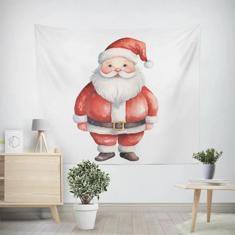 Neujahr Weihnachten Cartoon Weihnachtsmann Schlitten Muster Wandteppich Wohnzimmer Sofa Heimdekor Weihnachtsgeschenk