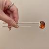 Trendy U Shape Metal Moon Hair Sticks for Women Vintage Elegant Chinese Black Crystal Hairpins DIY Hairstyle Hair Accessories