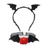 Halloween Devil Costume Set Devil Bat Headband Lace Choker Demons Cosplay Accessories for Carnivals Themed Party Props
