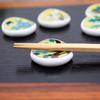 Waza no Kura: Stylish Japanese Kutani Ware Chopstick Rests, Set of 5, Yoshidaya Ewari Design, High-Quality Ceramic Cutlery Rests, Made in Japan