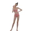 2025 Korean Style Plaid High Waist Slimming Bikini for Girls