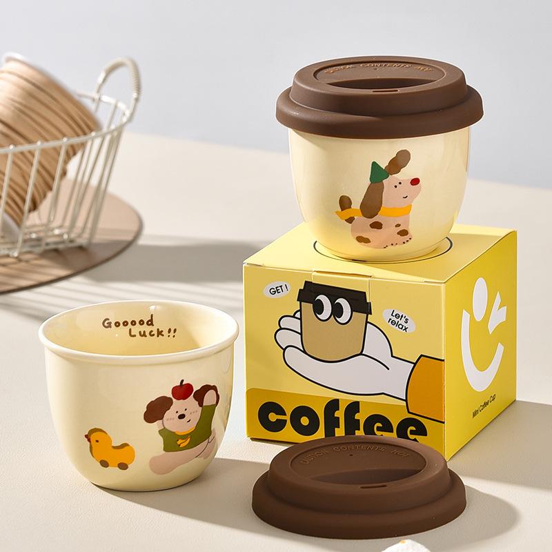 Puppy Coffee Cup Ceramic Hand Holding Cup Female Breasts Cute Small Cup Mini Portable Couple Latte Cup